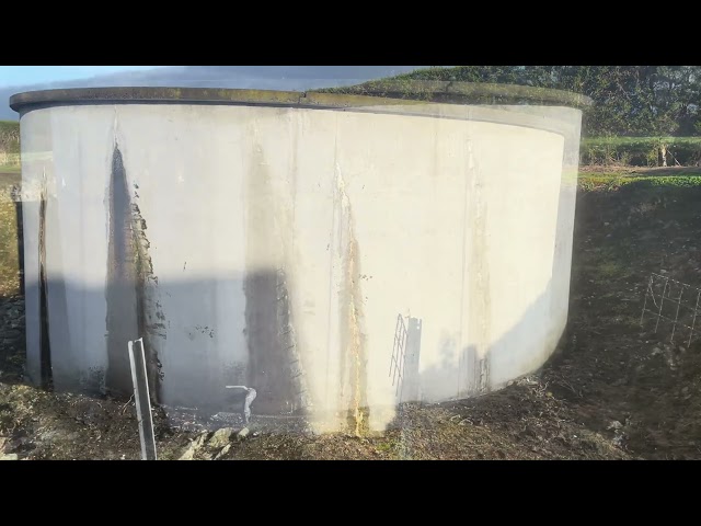 leaking concrete tank repair - video shows (polyurethane pressure injection), repairing leaks
