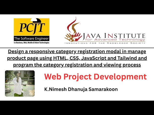Design a responsive category registration modal in manage product page using HTML, CSS, JavaScript