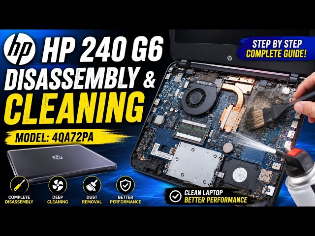 Hp 240 G6 Disassembly and Cleaning ! Hp 4QA72PA ! Step by Step !  hp Rtl8723de !