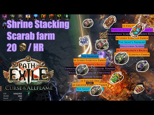 [POE 3.29] Shrine stacking scarab farm - 20D/HR
