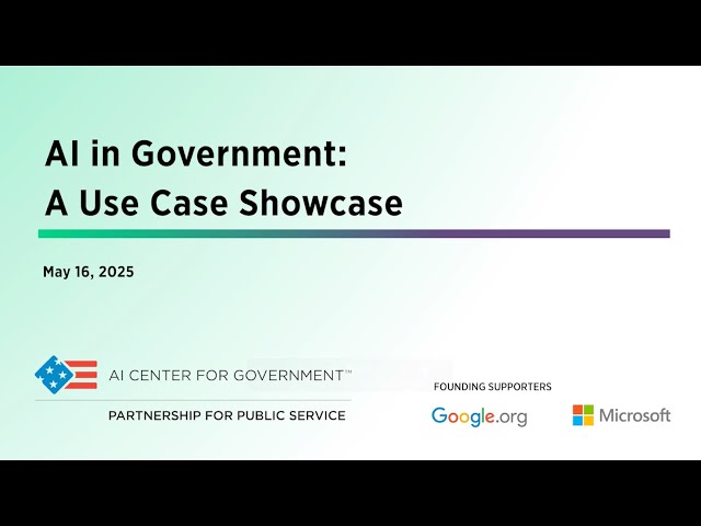 AI in Government: A Use Case Showcase