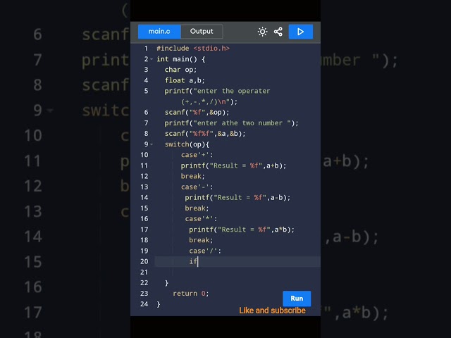 #coding making the calculator by using switch c language #programming