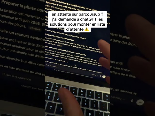 en attente sur parcoursup ? j’ai demandé à chatGPT les solutions pour monter en liste d’attente ⚠️