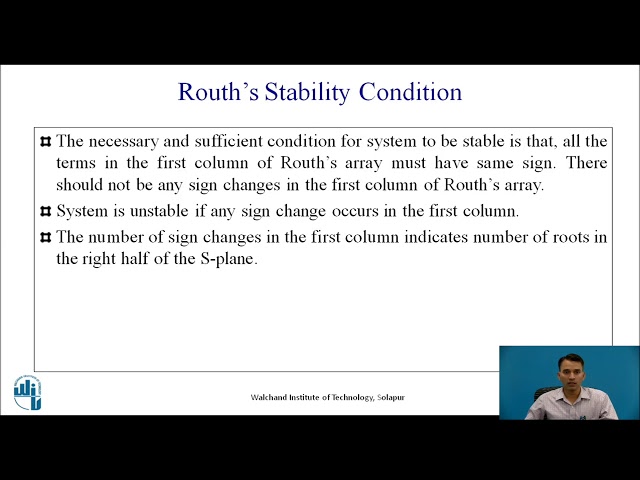 Stability Analysis and Routh Criterion