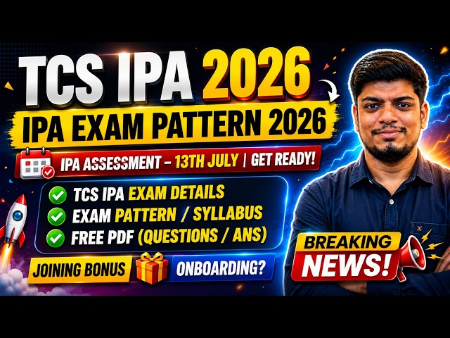 TCS IPA Exam 2026 | TCS IPA Exam Pattern 2026 | TCS IPA Questions | FREE PDF/Resources | Tcs Xplore
