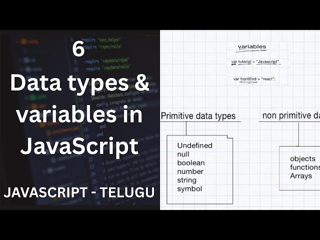 Data types and variables in JavaScript - Telugu