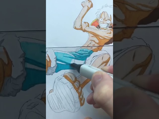 The process of drawing Monkey D Luffy with ar 🙊