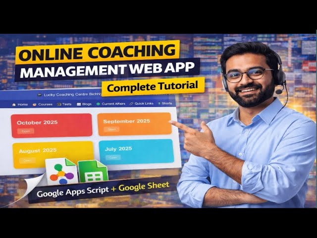 Online Coaching Management Web Application | Google Apps Script + Google Sheet | Complete Tutorial
