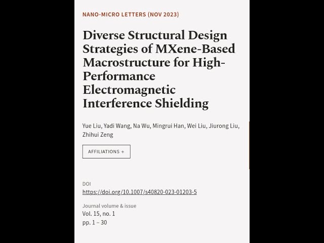 Diverse Structural Design Strategies of MXene-Based Macrostructure for High-Performan... | RTCL.TV