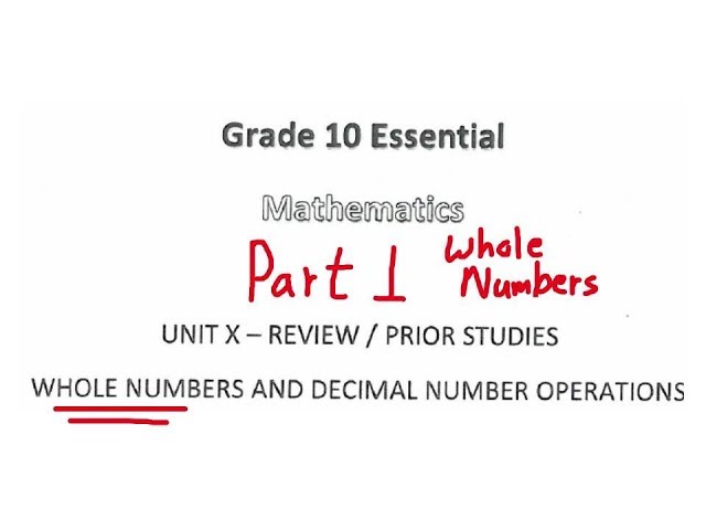 Gr10Ess_X Whole Number Operations