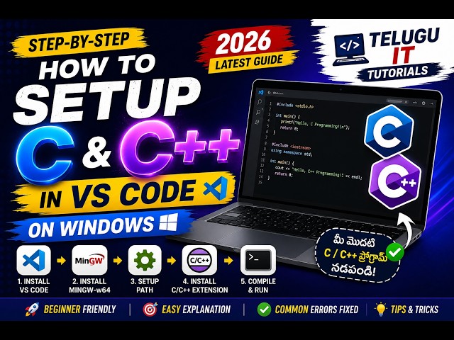 How to Setup C & C++ in VS Code on Windows | Step-by-Step Installation Guide (2026)