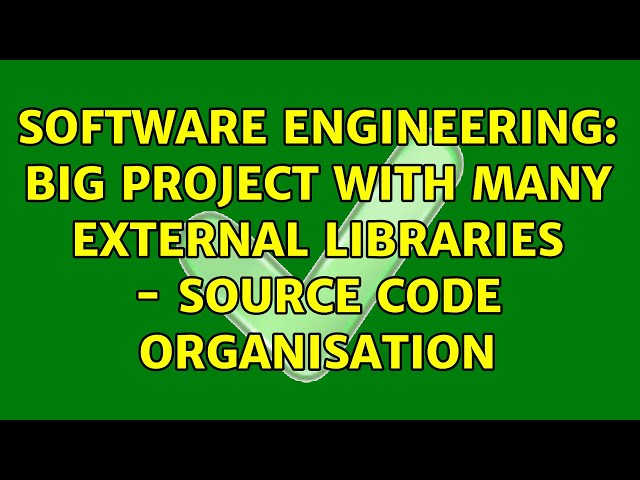 Software Engineering: Big project with many external libraries - source code organisation