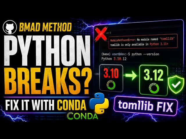 1️⃣1️⃣ ⚠️ BMAD Upgrade - Upgrade your Python version and fix the tomllib error in minutes with Conda