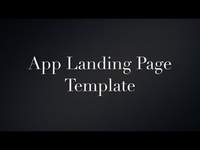 App Landing Page Template