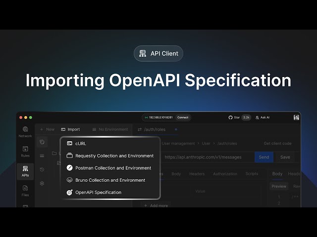 Importing OpenAPI Specification