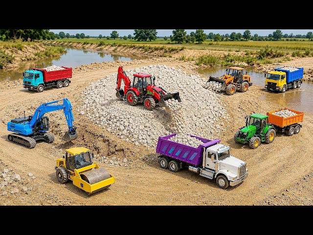 Jcb tractor video | JCB 3DX Fully Loading Stone Tata Dumper Truck 2518 | jcb cartoon