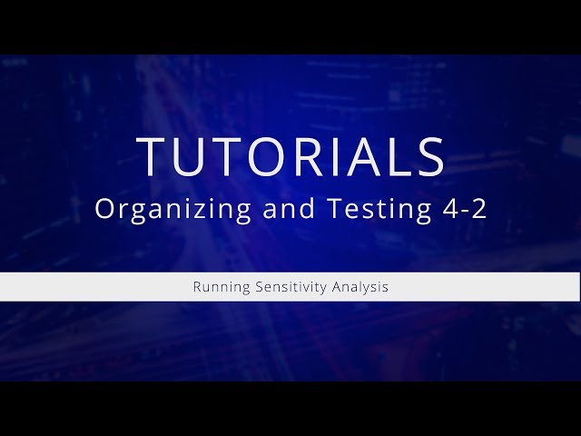 Tutorial 4-2 - Running Sensitivity Analysis