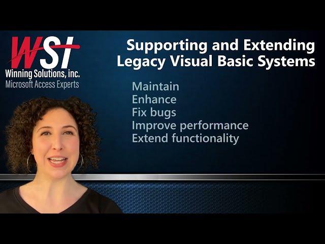 Supporting and Extending Legacy Visual Basic Systems | WSI