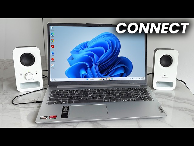 How To Connect External Speakers To Laptop or PC - Tutorial
