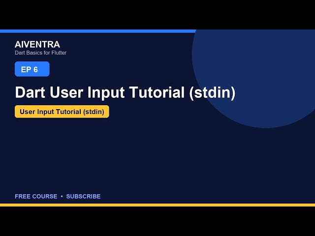 Dart User Input (stdin) Tutorial | Flutter Ep 6