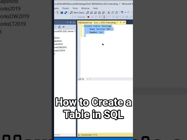 How to Create TABLE in SQL. #sqlserver #trending #tranding #education  #databaseconcepts