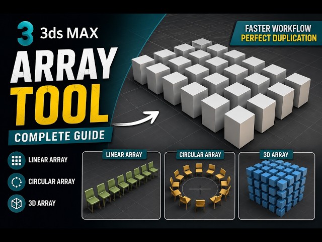 3ds Max Array Tool Tutorial | Dhyan Academy