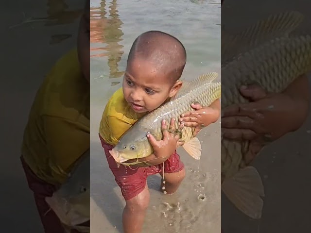 Amazing Boy Catching Fish By Hand #fishing