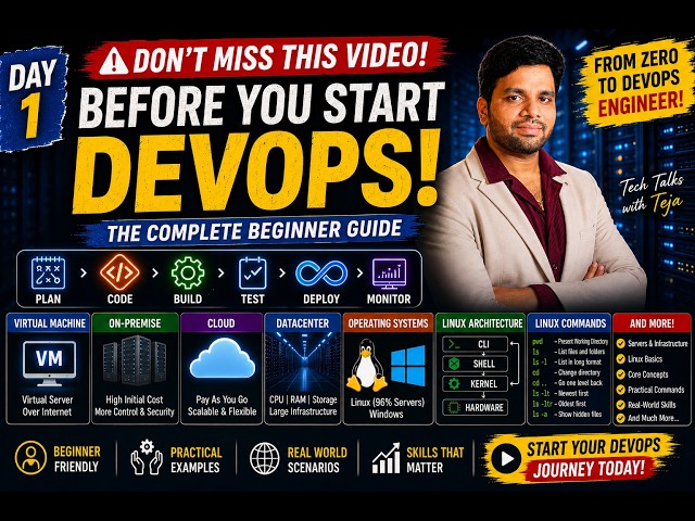 DevOps Beginner Guide - 1 | Virtual Machine, Cloud, Linux Basics | Complete DevOps Course 2026