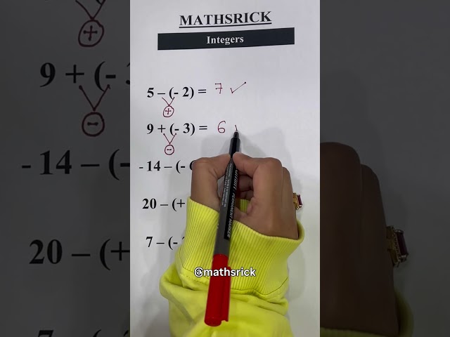 Integers📚✅ #math #mathskills #knowledge #ytshorts