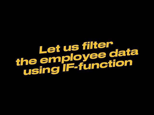 IF-Function - Single IF #ExcelMasterclass
