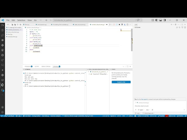 Fundamentals of python control structures - SitechX Academy