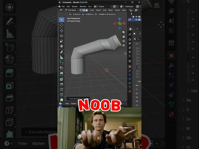 Blender Noob vs Pro: How Many Times Have You Been Stuck Like This? 😩 || #blender #3d #trending
