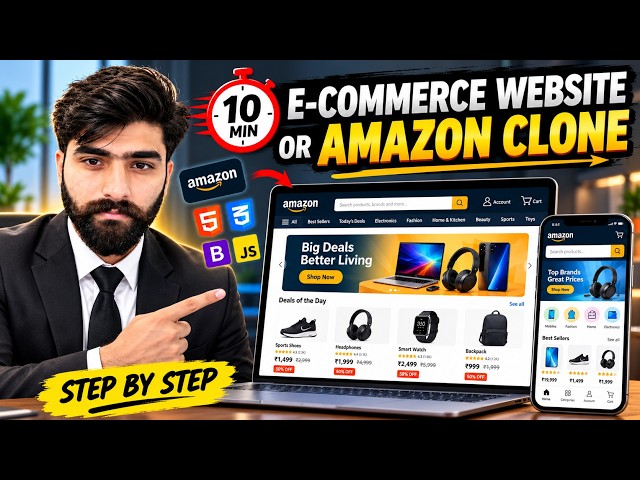 Amazon Clone Website in 10 Minutes 🔥 | HTML, CSS & JavaScript