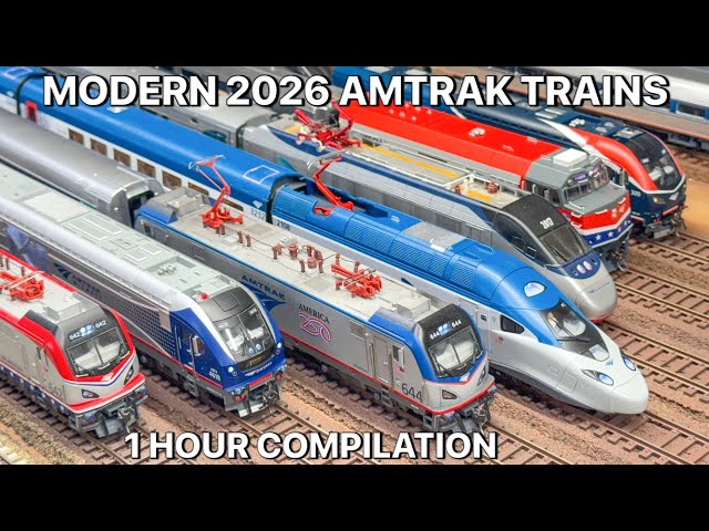 Modern 2026 Ho Scale Amtrak Trains 1 HOUR Compilation! 4K