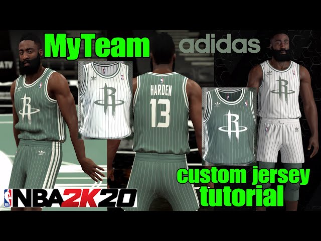 HOUSTON ROCKETS CUSTOM JERSEY TUTORIAL! KHAKI UNIFORM! RETRO ADIDAS! NBA 2K20 MyTeam! James Harden