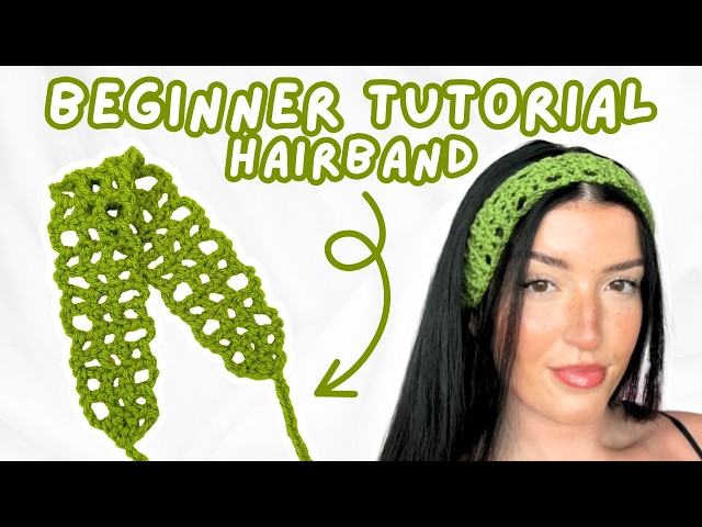 easy crochet mesh hairband tutorial | crochet simple headband for BEGINNERS ♡