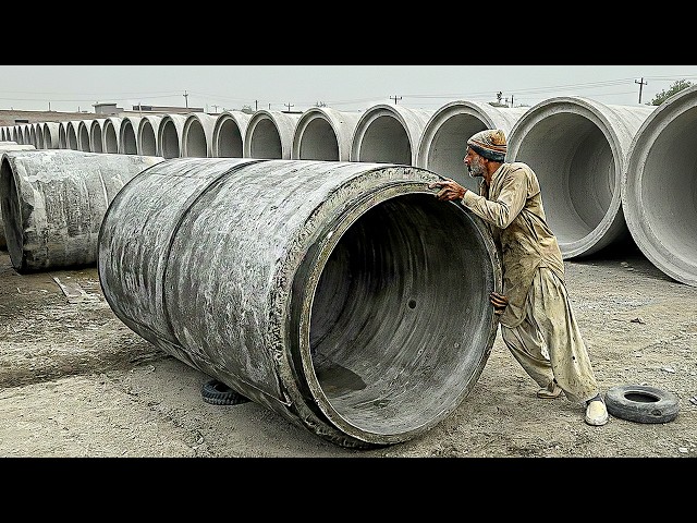 Amazing Process of Making PHC Concrete Piles & Pipes | Concrete Pipe Mass Production Factory