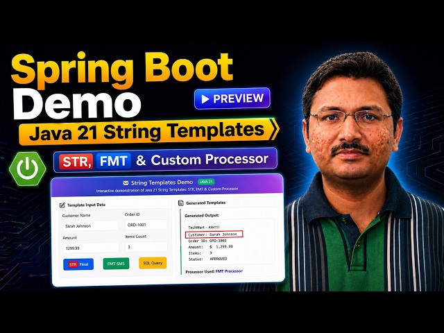 Java 21 String Templates (Preview): STR, FMT & Custom Processors | Spring Boot Demo