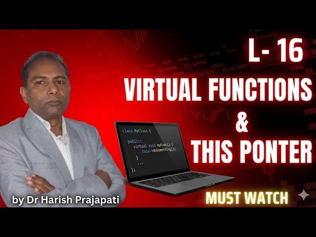Virtual functions & this pointer For 👉 B.Tech M. Tech ,PhD #engineering C++