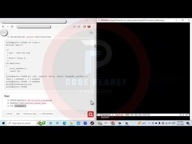 0x02. C - Functions, nested loops #alx #0x02 #c