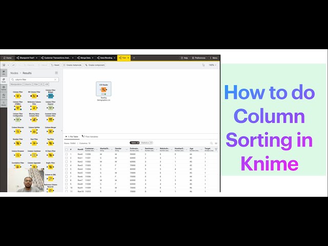 How to do Column Sorting in Knime