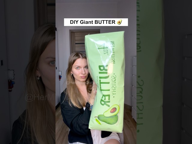 DIY Giant BUTTER Squishy 🥑 Avocado Edition Paper Craft #diy #craft #squishy #viral