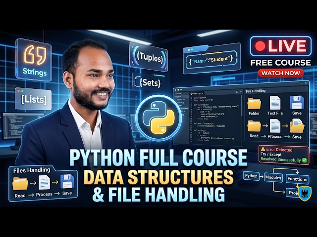 Python Data Structures & File Handling Full Course and One Shot