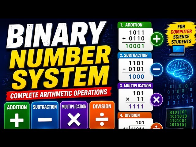 Binary Number System Complete Tutorial | Addition, Subtraction, Multiplication & Division 