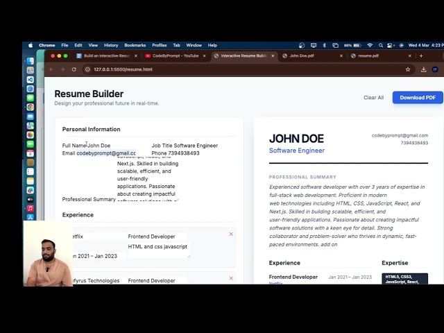 Build an Interactive Resume Builder (HTML + Tailwind + JS) #tailwindcss #coding #programming #ai