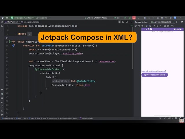 Integrate Composable View inside XML Layout