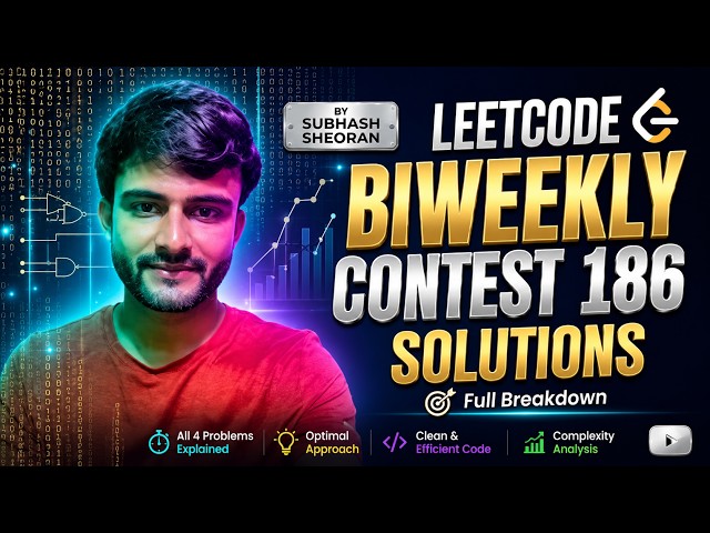 How to Solve LeetCode Biweekly Contest 186 | Complete Walkthrough & Code (A to D)