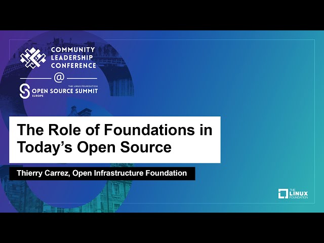 The Role of Foundations in Today's Open Source - Thierry Carrez, Open Infrastructure Foundation