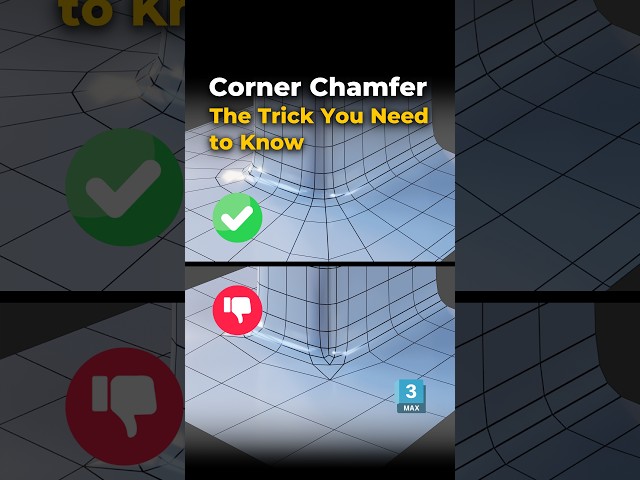 Is this the best 3ds Max chamfer trick? 🧐 #3dsmax #3dmodeling #cgi #interiordesign #tutorial