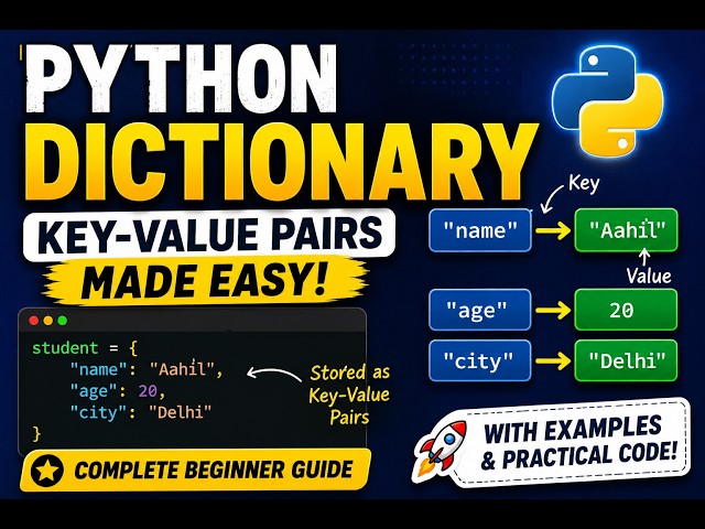 #11-Python Dictionary Tutorial for Beginners | Dictionary in Python Explained  | Python Course 2026